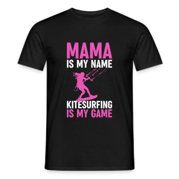 Kiteboarding Mama est mon nom, Kitesurf est mon nom - T-shirt homme - noir - Devant - AI Model Male 178 light (178cm)
