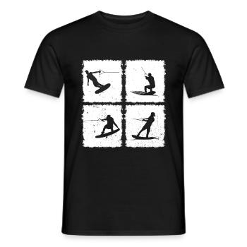 Wakeboarder Wakeboard Wakeboarder Wakesurf - T-shirt homme - noir - Devant - AI Model Male 178 light (178cm)