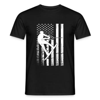 Wakeboard US Flag Wakeboard Wakesurf - T-shirt homme - noir - Devant - AI Model Male 178 light (178cm)