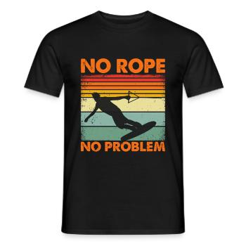 Wakeboard Wakesurf amusant - No Rope No - T-shirt homme - noir - Devant - AI Model Male 178 light (178cm)