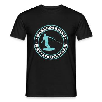 Le wakeboard est ma saison préférée - le wakesurf - T-shirt homme - noir - Devant - AI Model Male 178 light (178cm)