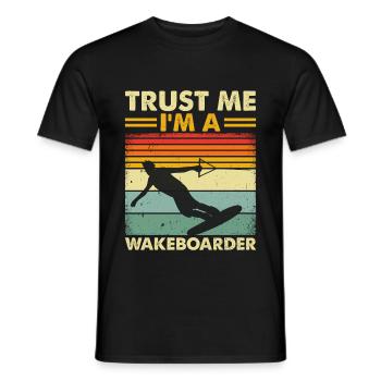 Wakeboarder Wakeboard - Croyez-moi, je suis un - T-shirt homme - noir - Devant - AI Model Male 178 light (178cm)