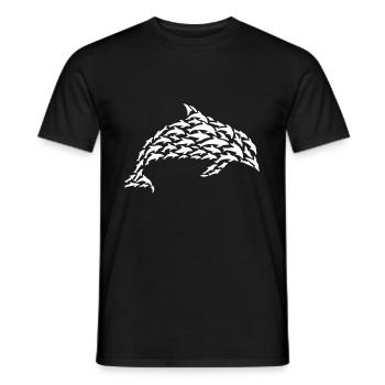 Dolphin Silhouette Dolphinfish Dolphin Lover - Männer T-Shirt - Schwarz - Vorne - AI Model Male 178 light (178cm)