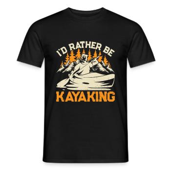 Canoeing Kayaking - I'd Rather be Kayaking - Men's T-Shirt - black - Front - AI Model Male 178 light (178cm)