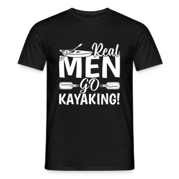 Watersports Kayaking Kayaker - Real men go - Männer T-Shirt - Schwarz - Vorne - AI Model Male 178 light (178cm)