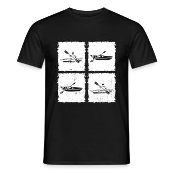 Watersports Kayaking Silhouette Canoeing Kayaker - Männer T-Shirt - Schwarz - Vorne - AI Model Male 178 light (178cm)