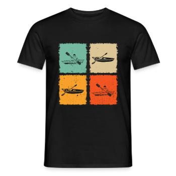 Kayaking Silhouette Canoeing Kayaker - Männer T-Shirt - Schwarz - Vorne - AI Model Male 178 light (178cm)