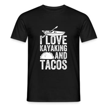 Funny Canoeing Kayaking - I love Kayaking and - Men's T-Shirt - black - Front - AI Model Male 178 light (178cm)