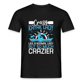 Crazy Kayak lady comme une dame normale mais tellement - T-shirt homme - noir - Devant - AI Model Male 178 light (178cm)