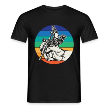 Vintage Tattoo Stift Tattoo Künstler - Männer T-Shirt - Schwarz - Vorne - AI Model Male 178 light (178cm)