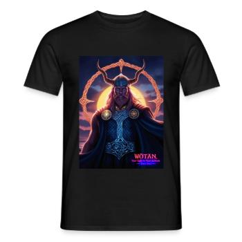 WOTAN - YOUR LIGHT IN YOUR DARKNESS - DARK SOUL - - Männer T-Shirt - Schwarz - Vorne - AI Model Male 178 light (178cm)