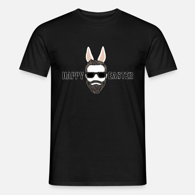 Happy Easter - Frohe Ostern - Bartträger - Männer T-Shirt - Schwarz
