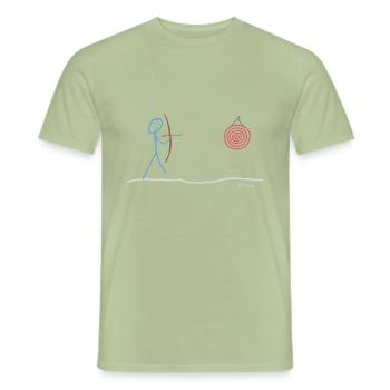 Tir à l’arc, bâtons De loisirs Sport Fléchettes - T-shirt homme - vert sauge - Devant - AI Model Male 178 light (178cm)
