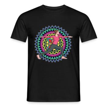 Bouddhisme Yogi Cadeau Mandala Yoga coloré - T-shirt homme - noir - Devant - AI Model Male 178 light (178cm)