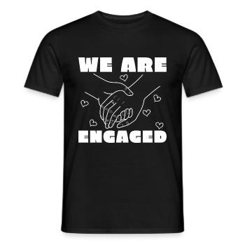 Wedding Proposal Couple Gift Engagement - Men's T-Shirt - black - Front - AI Model Male 178 light (178cm)