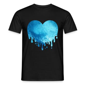 La fonte des glaces glaciaire coeur - T-shirt homme - noir - Devant - AI Model Male 178 light (178cm)