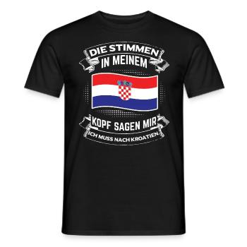 Ich muss nach Kroatien! Zagreb Urlaubsland Land - Männer T-Shirt - Schwarz - Vorne - AI Model Male 178 light (178cm)