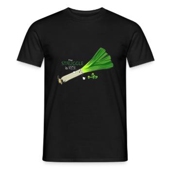 Low fitness leek - Men's T-Shirt - black - Front - AI Model Male 178 light (178cm)
