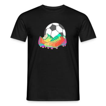 chemise enfant noire avec motif drôle de football - T-shirt homme - noir - Devant - AI Model Male 178 light (178cm)