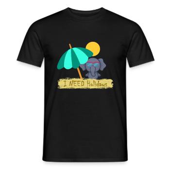Leisure time travel vacation time vacation elephant - Men's T-Shirt - black - Front - AI Model Male 178 light (178cm)