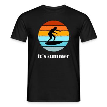 Surf, surf, planche de surf, planche à voile - T-shirt homme - noir - Devant - AI Model Male 178 light (178cm)