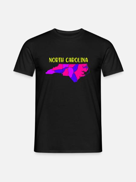 USA State: North Carolina - Men's T-Shirt - black