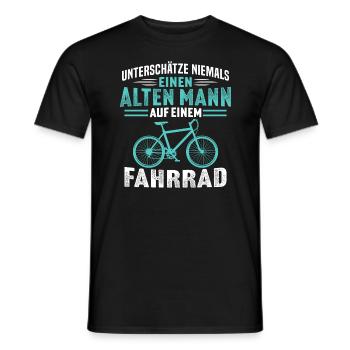 Alten mann auf einem fahrrad - Männer T-Shirt - Schwarz - Vorne - AI Model Male 178 light (178cm)