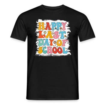 Bleached Happy Last Day Of School Teacher Student - Men's T-Shirt - black - Front - AI Model Male 178 light (178cm)