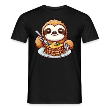 Le paresseux aime les pâtes Lasagne italienne - T-shirt homme - noir - Devant - AI Model Male 178 light (178cm)