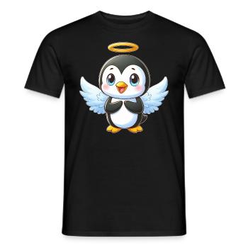 Süßer Pinguin Cartoon mit Flügeln und - Männer T-Shirt - Schwarz - Vorne - AI Model Male 178 light (178cm)