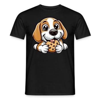 Beagle Hund Cookie Nachtisch Süßigkeiten - Männer T-Shirt - Schwarz - Vorne - AI Model Male 178 light (178cm)