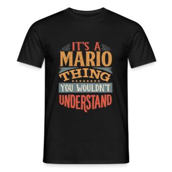 C’est une chose Mario que vous ne comprendriez pas - Mario - T-shirt homme - noir - Devant - AI Model Male 178 light (178cm)