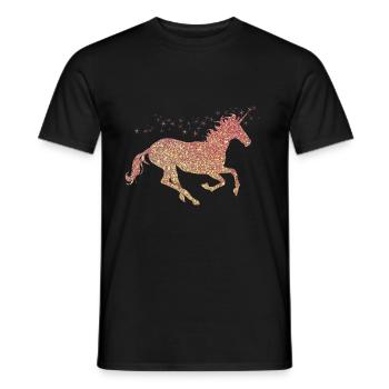 La licorne pailleté d'or - T-shirt homme - noir - Devant - AI Model Male 178 light (178cm)