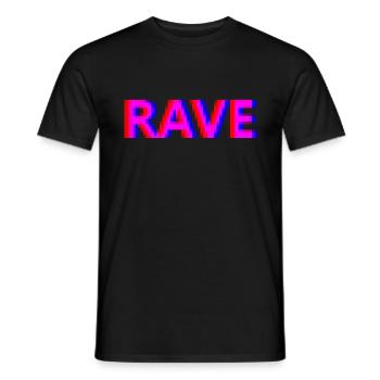 rave - Men's T-Shirt - black - Front - AI Model Male 178 light (178cm)