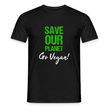 Vegan TShirt Vegan Vegan Cadeau environnemental - T-shirt homme - noir - Devant - AI Model Male 178 light (178cm)