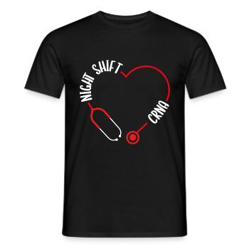 Night Shift CRNA Nurse Stethoscope Nursing - Männer T-Shirt - Schwarz - Vorne - AI Model Male 178 light (178cm)
