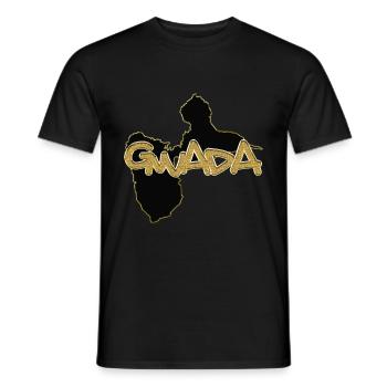 Gwada Gold Luxury Guadeloupe Card - Men's T-Shirt - black - Front - AI Model Male 178 light (178cm)