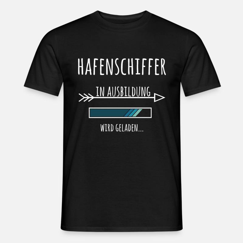Hafenschiffer Ausbildung Beruf Geschenk - Männer T-Shirt - Schwarz