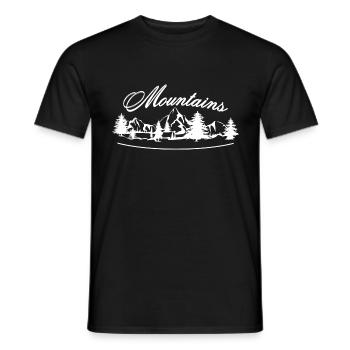 Mountains mountains - Men's T-Shirt - black - Front - AI Model Male 178 light (178cm)