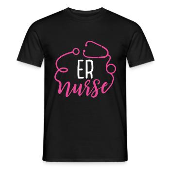 Appréciation de l'infirmière des urgences Infirmière des urgences - T-shirt homme - noir - Devant - AI Model Male 178 light (178cm)