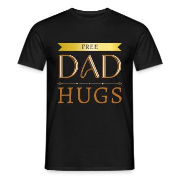 Free Dad Hugs - Men's T-Shirt - black - Front - AI Model Male 178 light (178cm)