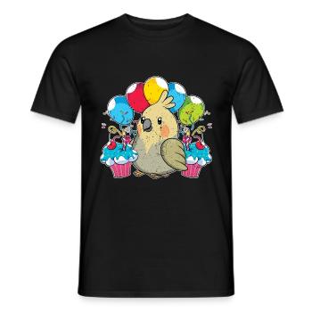 Bird Birthday Party Gift Cockatiel - Men's T-Shirt - black - Front - AI Model Male 178 light (178cm)