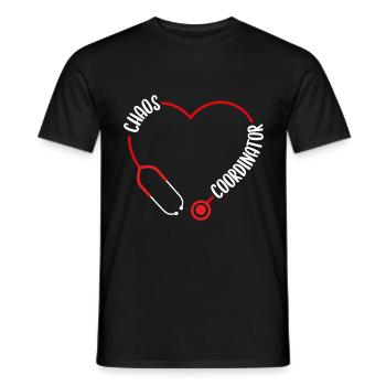 Charge Nurse Stethoscope Chaos Coordinator Nursing - Männer T-Shirt - Schwarz - Vorne - AI Model Male 178 light (178cm)