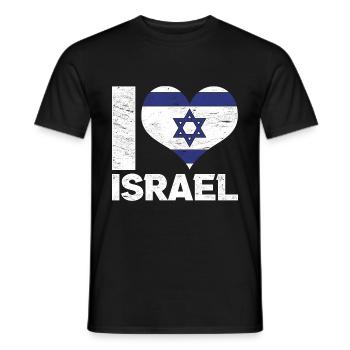 Israel Love Israeli Flag Gift Israel - Men's T-Shirt - black - Front - AI Model Male 178 light (178cm)