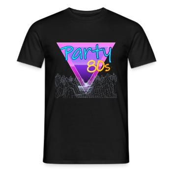 Party 80 Vintage Retro Jahr - Männer T-Shirt - Schwarz - Vorne - AI Model Male 178 light (178cm)