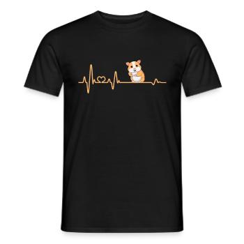 Hamster Herzschlag Hamster Geschenk Geschenkidee - Männer T-Shirt - Schwarz - Vorne - AI Model Male 178 light (178cm)