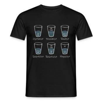 Point of View - The glass is ? - Men's T-Shirt - black - Front - AI Model Male 178 light (178cm)