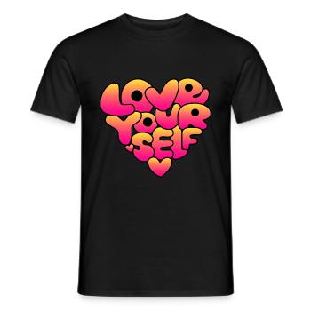 Love yourself vintage - Men's T-Shirt - black - Front - AI Model Male 178 light (178cm)
