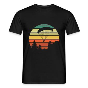 Parapente vintage - T-shirt homme - noir - Devant - AI Model Male 178 light (178cm)