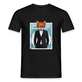 Fox Animal Abstract - Men's T-Shirt - black - Front - AI Model Male 178 light (178cm)